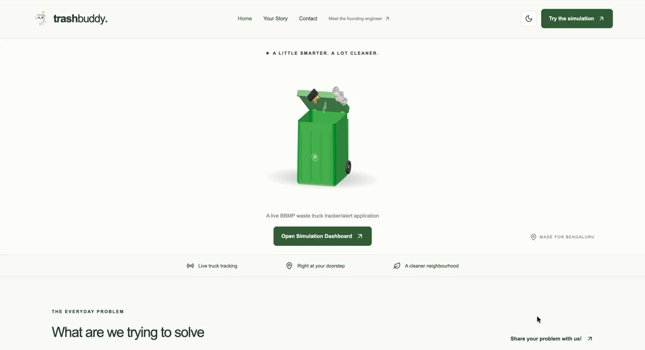 Trashbuddy website preview